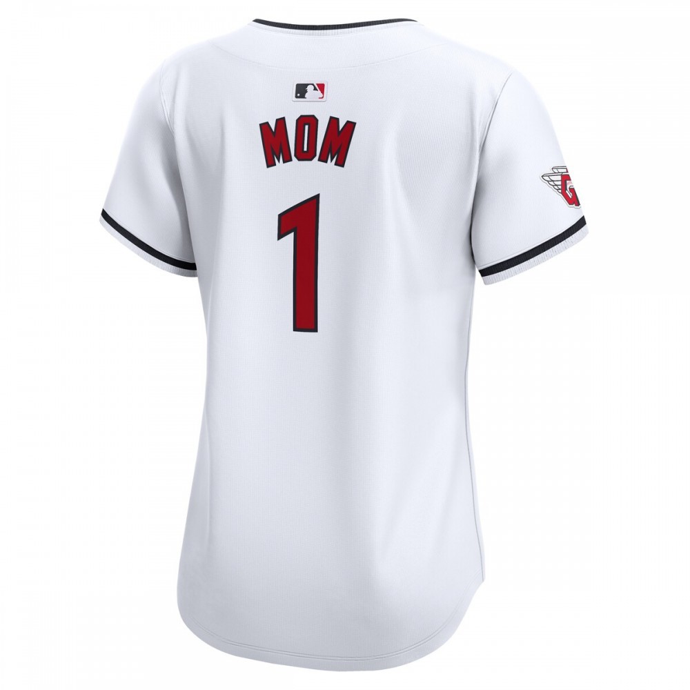 Cleveland Guardians Women's #1 Mom Home Limited Jersey - White-Pro Kit Vault | Brand New 26/27 Sports Jerseys