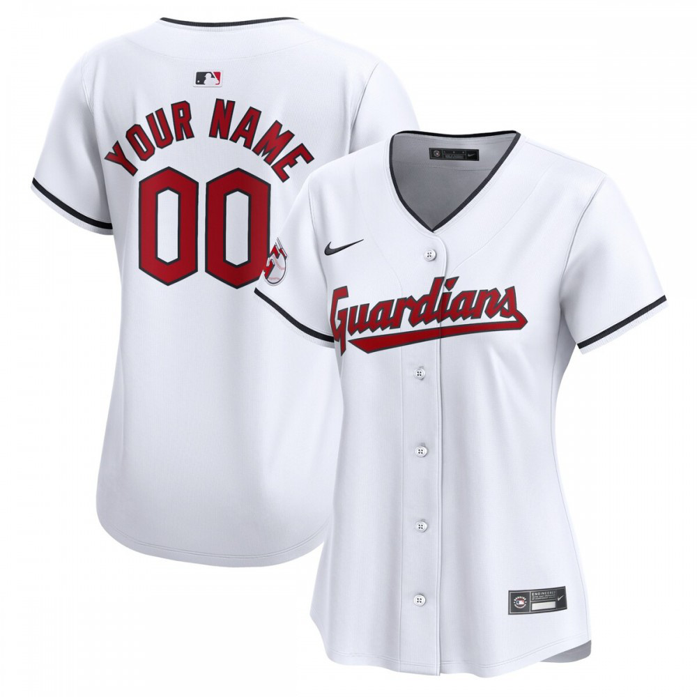 Cleveland Guardians Women's Home Limited Custom Jersey - White-Pro Kit Vault | Brand New 26/27 Sports Jerseys