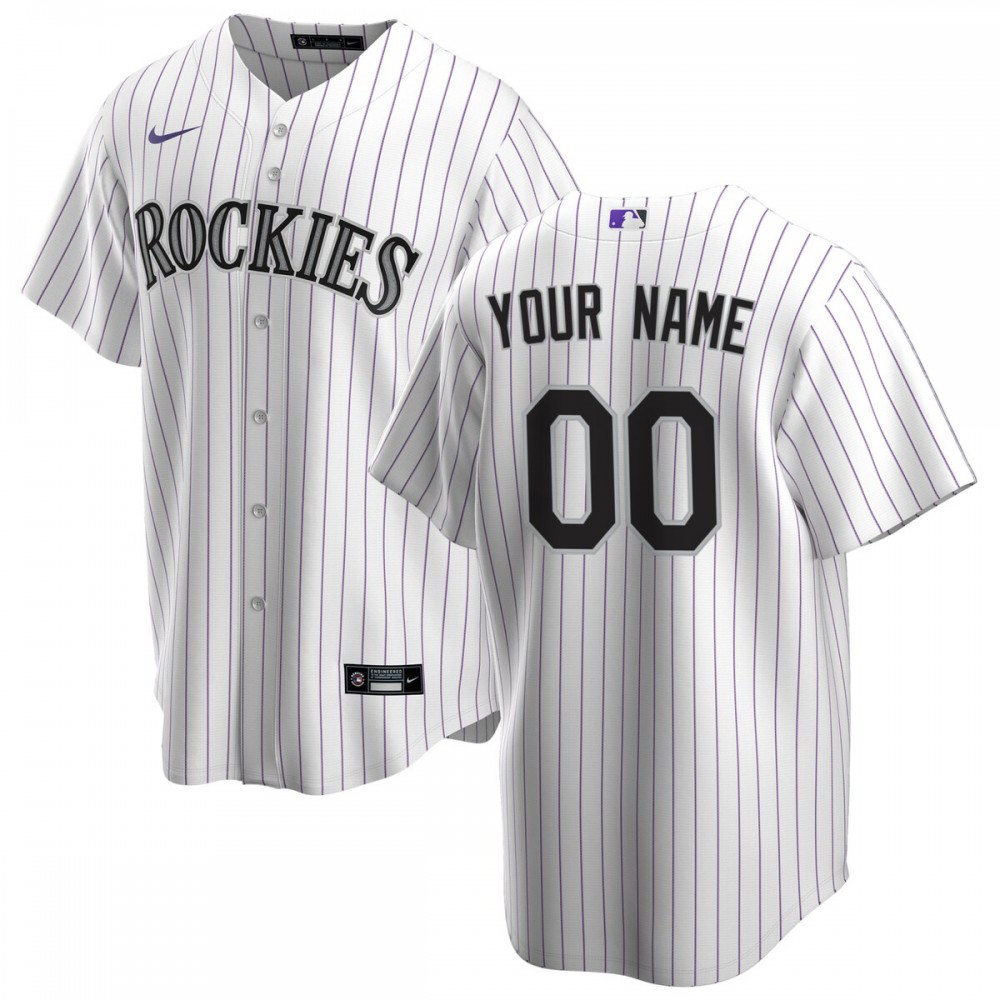 Colorado Rockies Youth Home Replica Custom Jersey - White-Pro Kit Vault | Brand New 26/27 Sports Jerseys