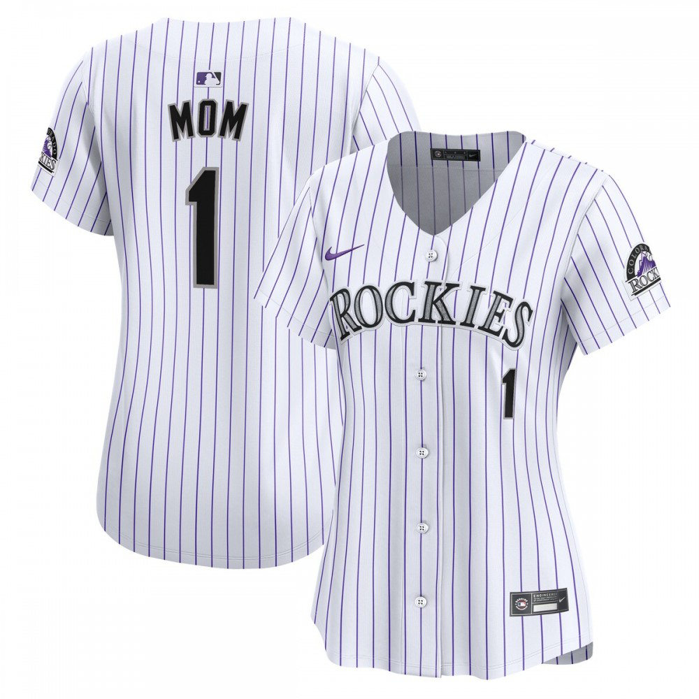 Colorado Rockies Women's #1 Mom Home Limited Jersey - White-Pro Kit Vault | Brand New 26/27 Sports Jerseys