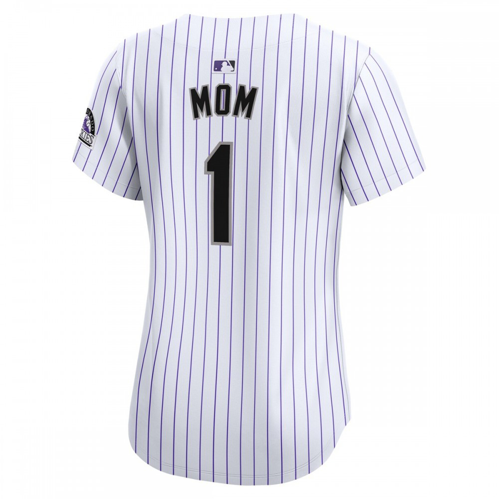 Colorado Rockies Women's #1 Mom Home Limited Jersey - White-Pro Kit Vault | Brand New 26/27 Sports Jerseys