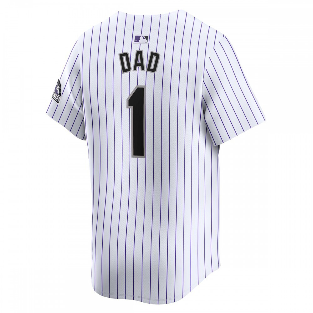 Colorado Rockies #1 Dad Home Limited Jersey - White-Pro Kit Vault | Brand New 26/27 Sports Jerseys