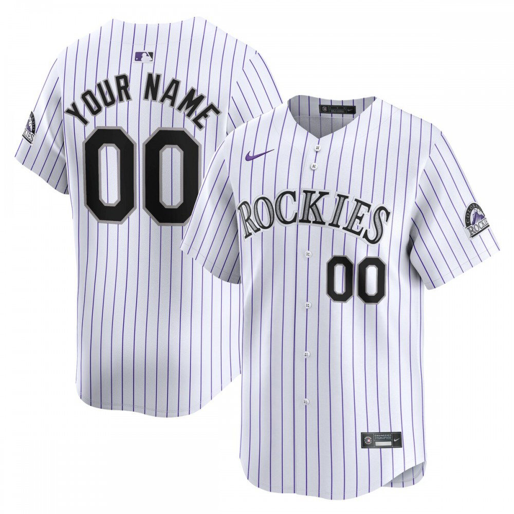 Colorado Rockies Youth Home Limited Custom Jersey - White-Pro Kit Vault | Brand New 26/27 Sports Jerseys