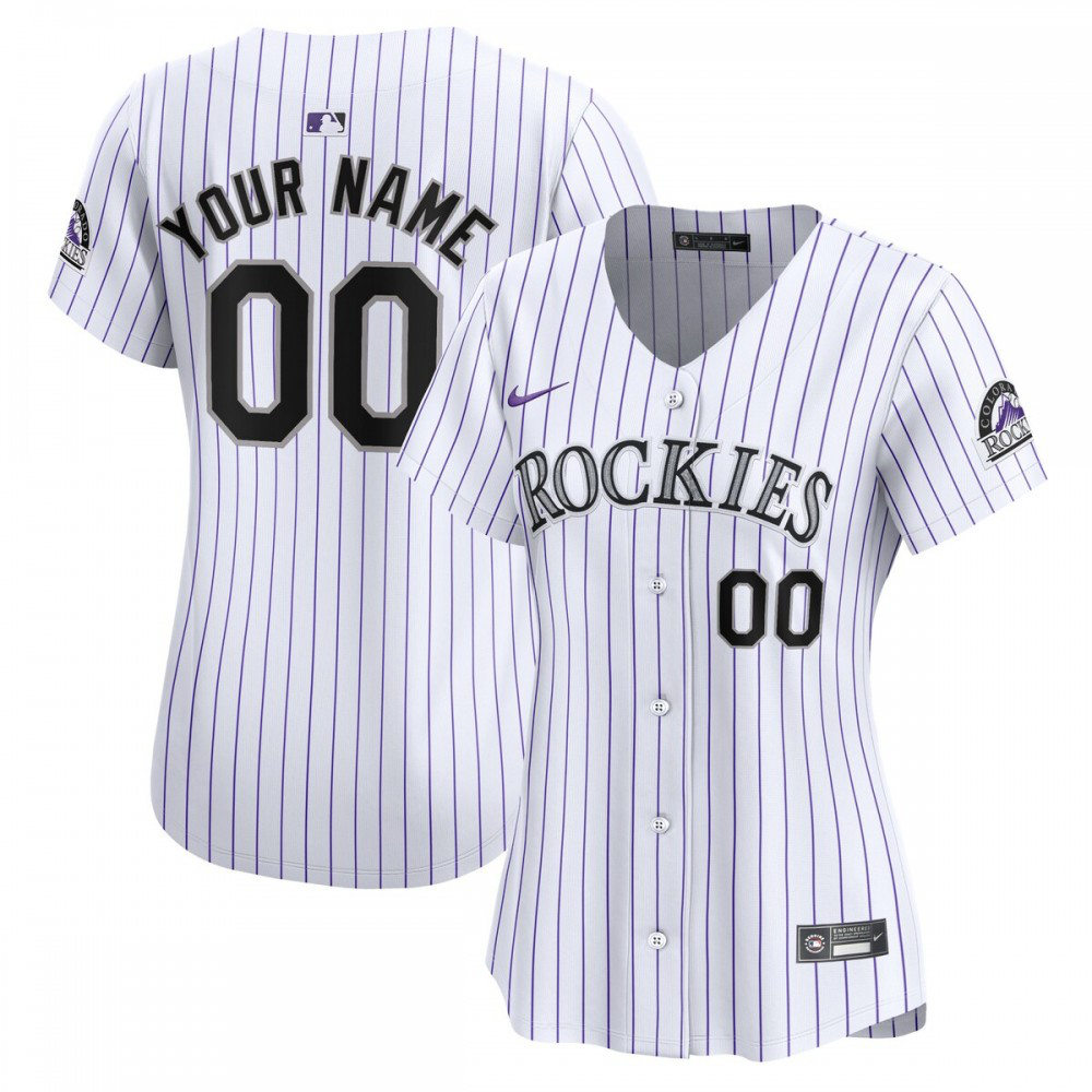 Colorado Rockies Women's Home Limited Custom Jersey - White-Pro Kit Vault | Brand New 26/27 Sports Jerseys