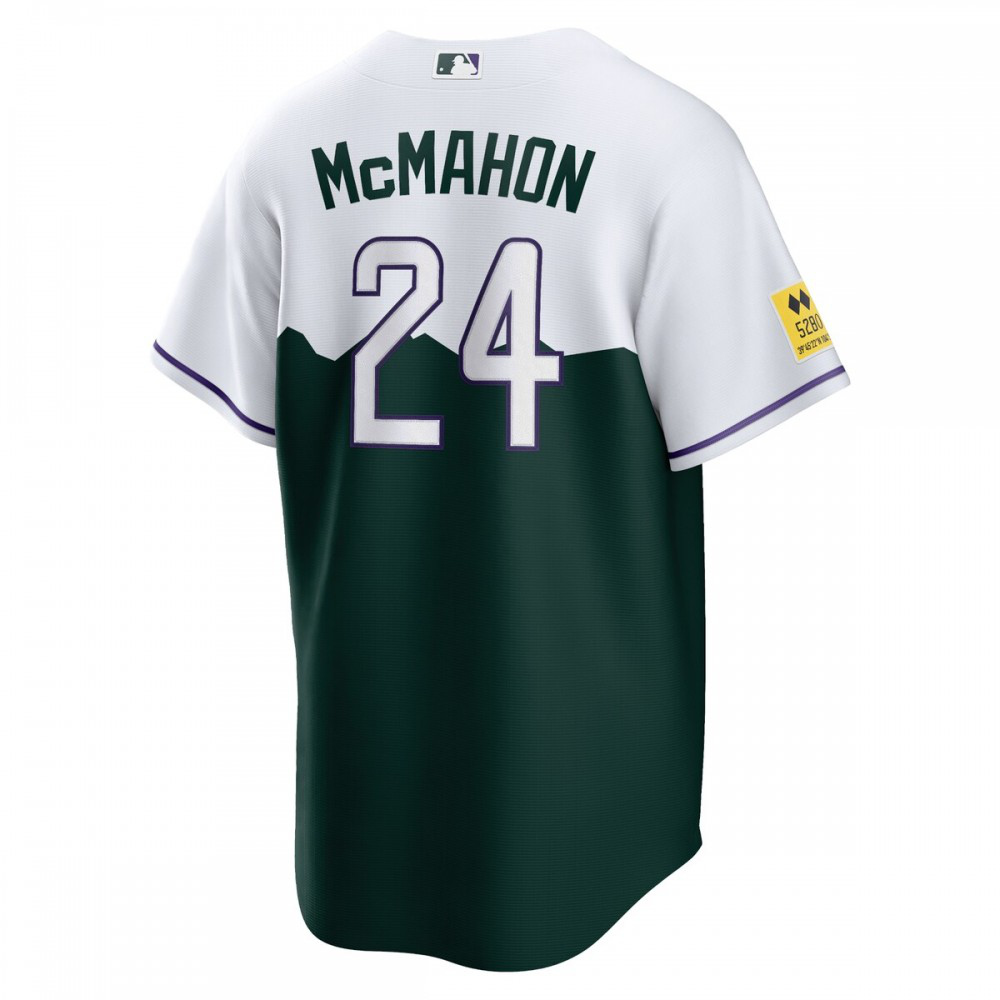 Ryan McMahon Colorado Rockies City Connect Replica Player Jersey - White/Forest Green-Pro Kit Vault | Brand New 26/27 Sports Jerseys
