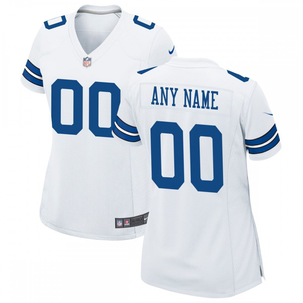 Dallas Cowboys Women's Custom Game Jersey - White-Pro Kit Vault | Brand New 26/27 Sports Jerseys