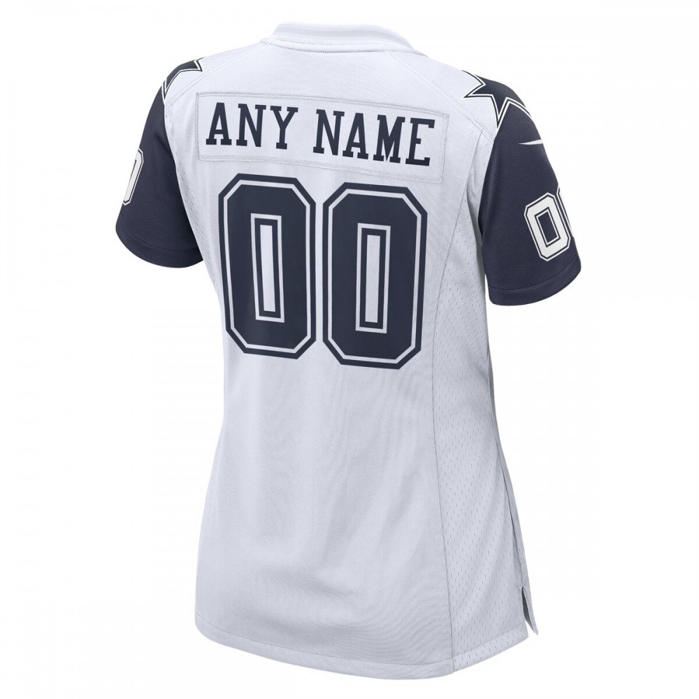 Dallas Cowboys Women's Alternate Custom Game Jersey - White-Pro Kit Vault | Brand New 26/27 Sports Jerseys