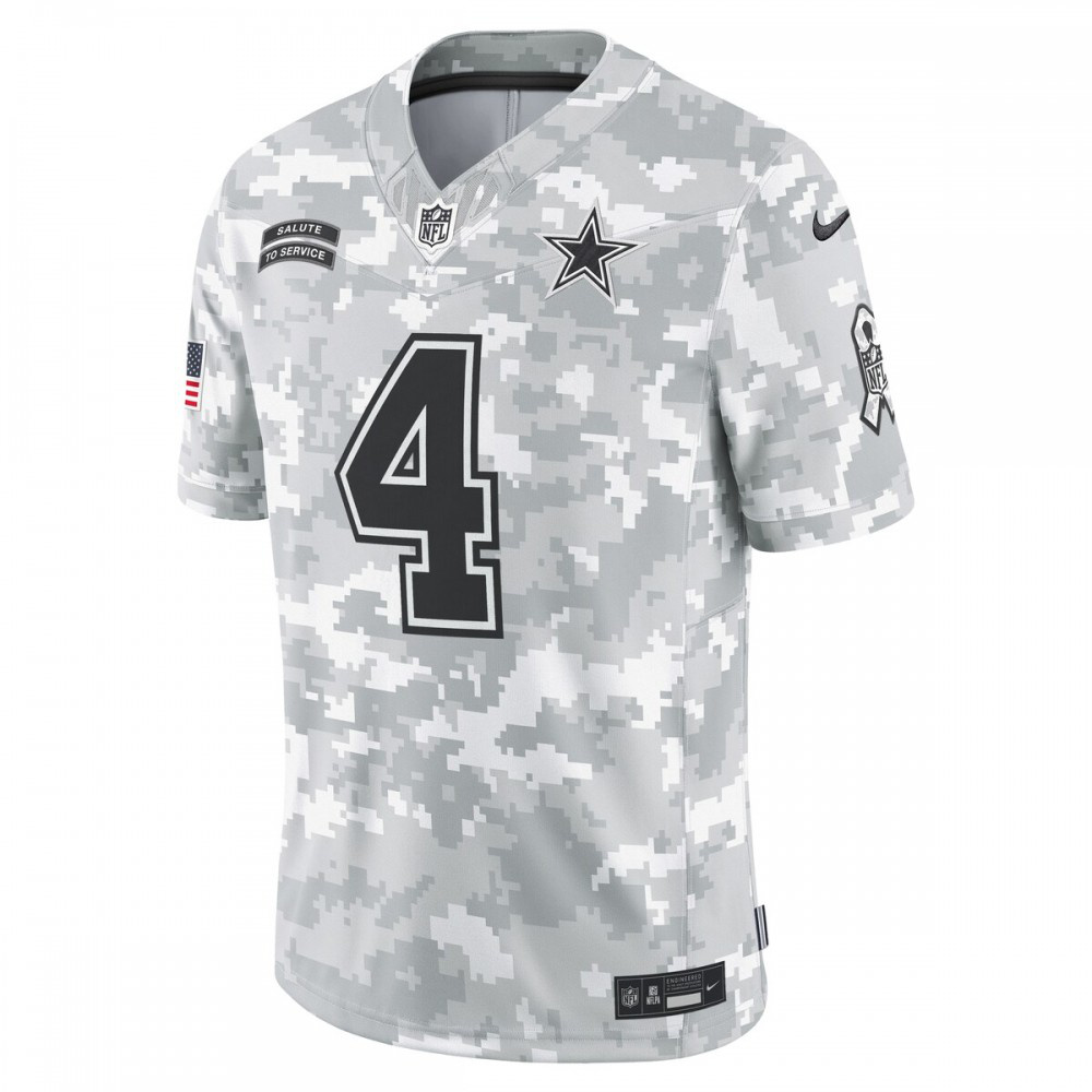 Dak Prescott Dallas Cowboys 2024 Salute to Service Limited Jersey - Arctic Camo-Pro Kit Vault | Brand New 26/27 Sports Jerseys