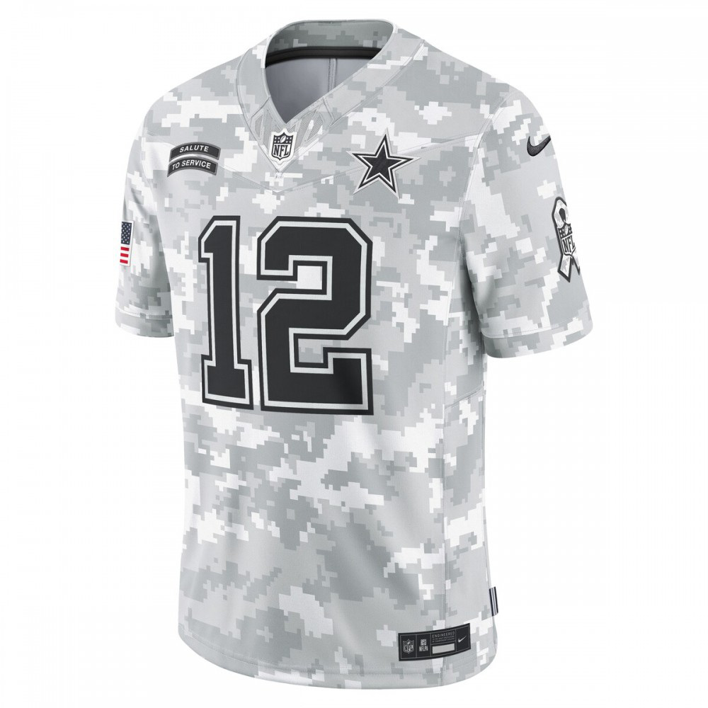 Roger Staubach Dallas Cowboys 2024 Salute to Service Retired Player Limited Jersey - Arctic Camo-Pro Kit Vault | Brand New 26/27 Sports Jerseys