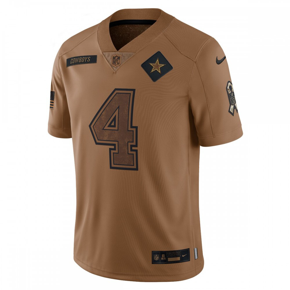 Dak Prescott Dallas Cowboys 2023 Salute To Service Limited Jersey - Brown-Pro Kit Vault | Brand New 26/27 Sports Jerseys