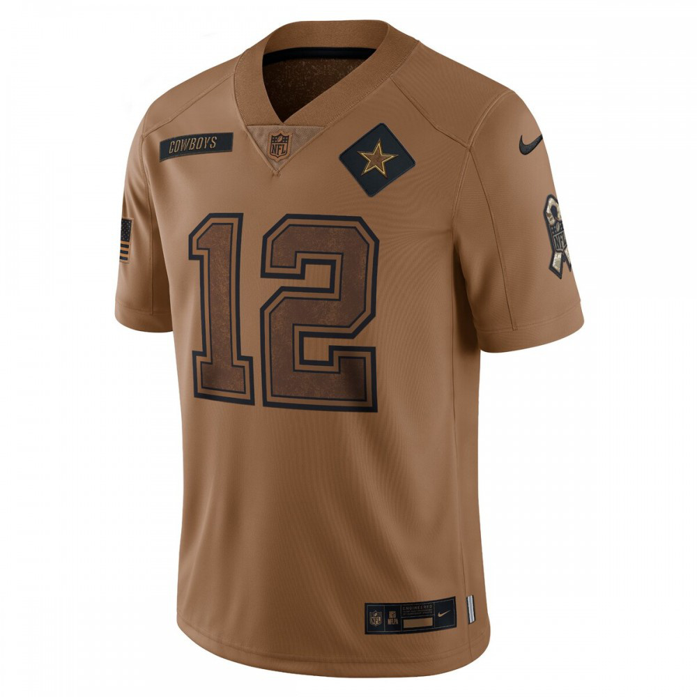 Roger Staubach Dallas Cowboys 2023 Salute To Service Retired Player Limited Jersey - Brown-Pro Kit Vault | Brand New 26/27 Sports Jerseys