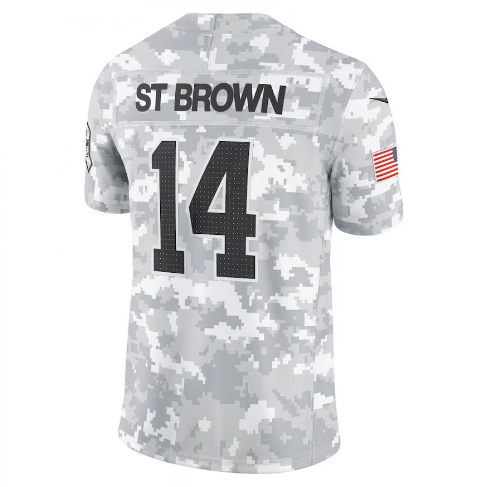 Amon-Ra St. Brown Detroit Lions 2024 Salute to Service Limited Jersey - Arctic Camo-Pro Kit Vault | Brand New 26/27 Sports Jerseys