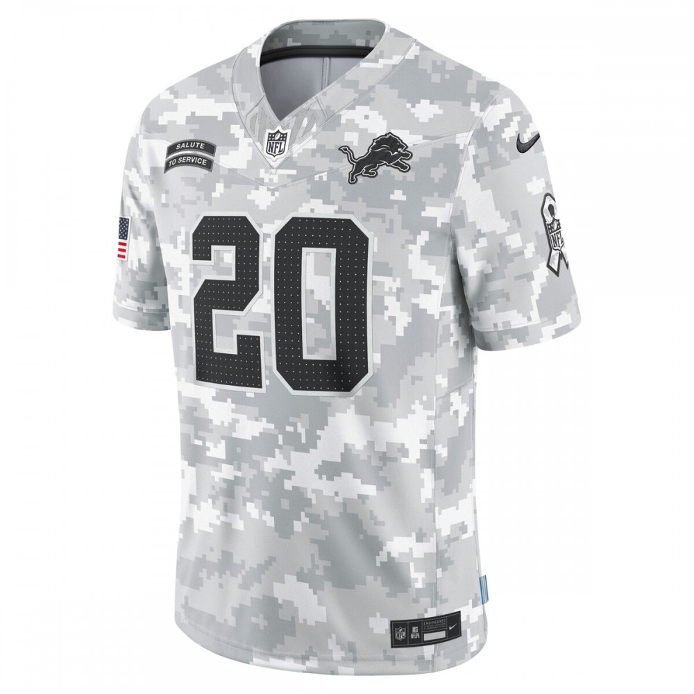Barry Sanders Detroit Lions 2024 Salute to Service Retired Player Limited Jersey - Arctic Camo-Pro Kit Vault | Brand New 26/27 Sports Jerseys