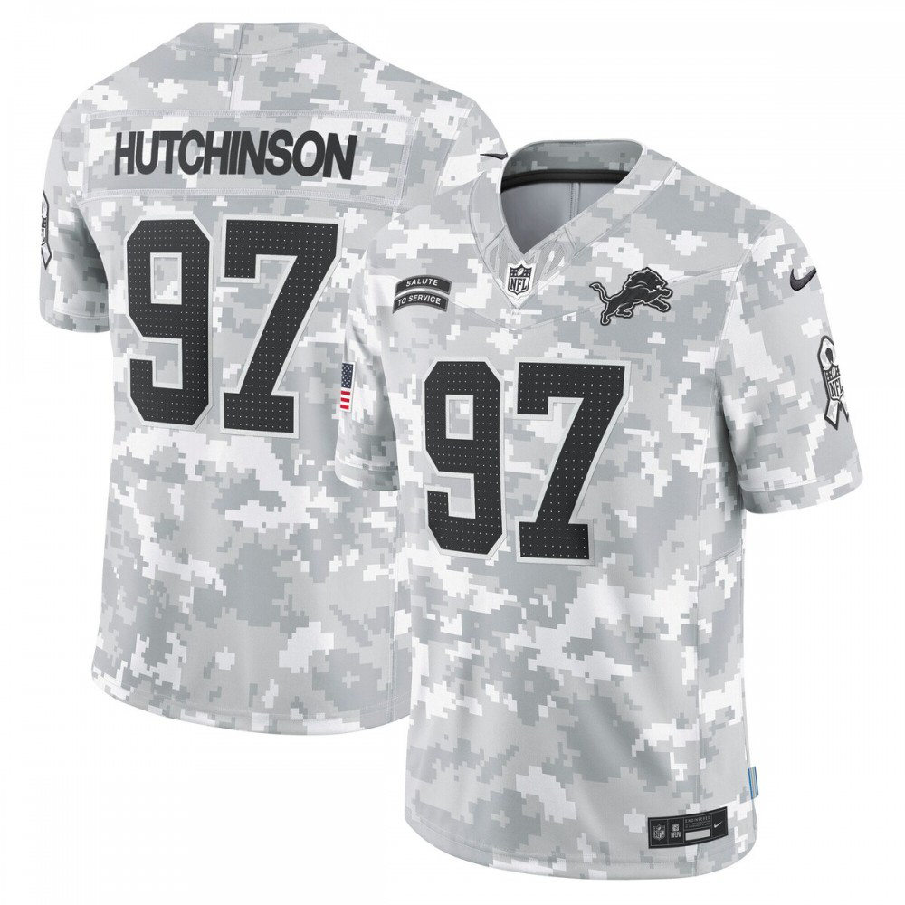 Aidan Hutchinson Detroit Lions 2024 Salute to Service Limited Jersey - Arctic Camo-Pro Kit Vault | Brand New 26/27 Sports Jerseys