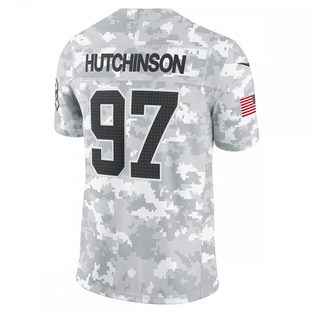 Aidan Hutchinson Detroit Lions 2024 Salute to Service Limited Jersey - Arctic Camo-Pro Kit Vault | Brand New 26/27 Sports Jerseys
