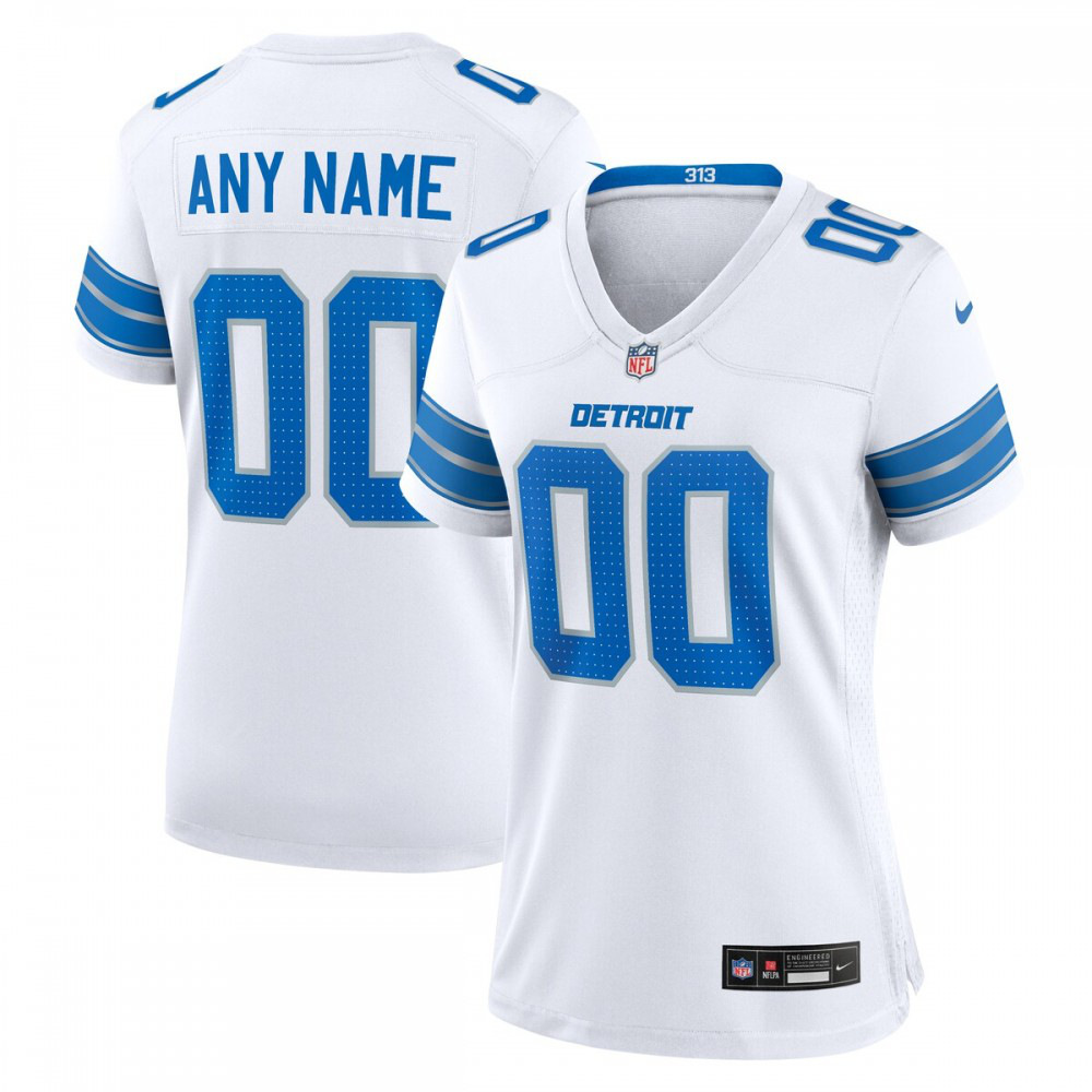 Detroit Lions Women's Custom Game Jersey - White-Pro Kit Vault | Brand New 26/27 Sports Jerseys