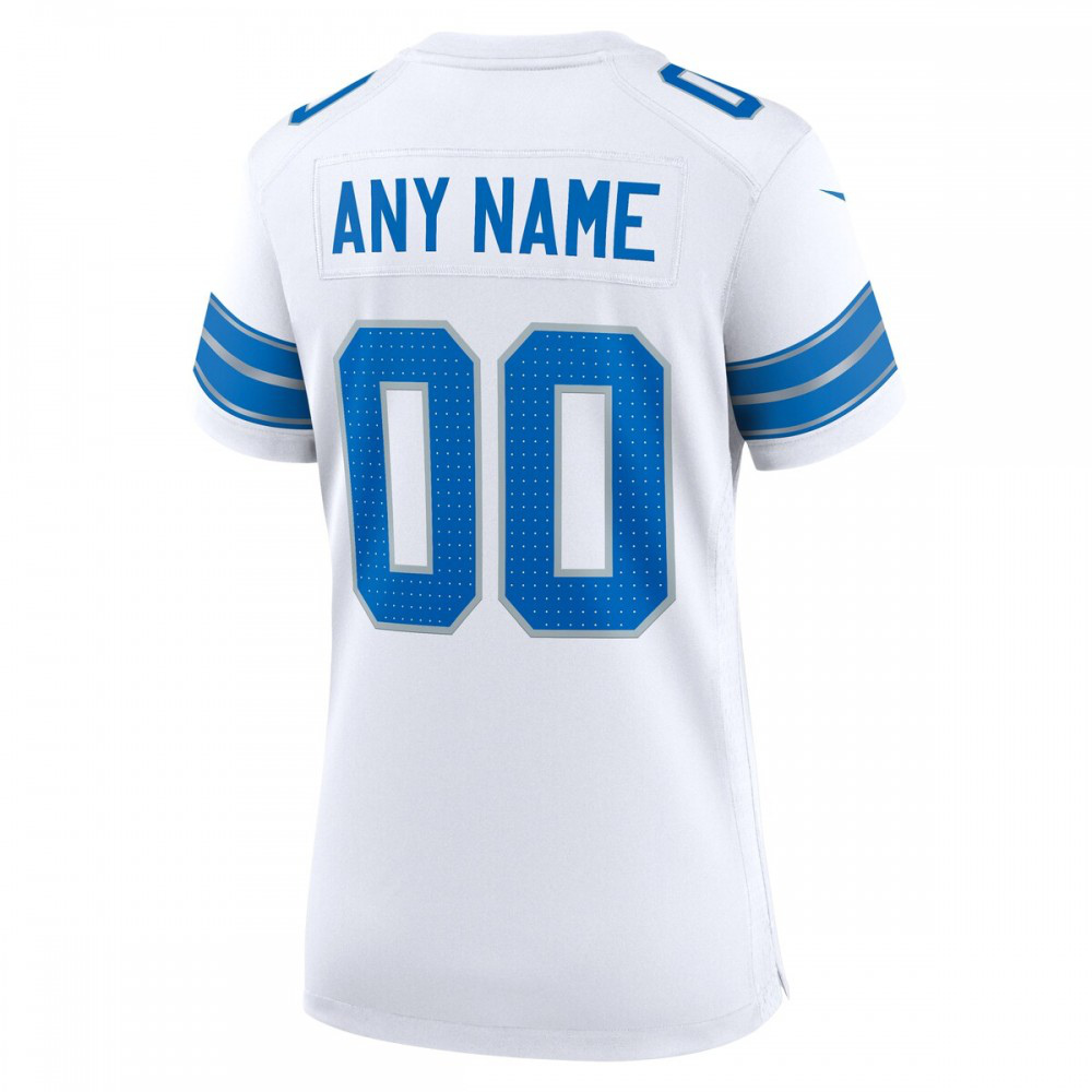 Detroit Lions Women's Custom Game Jersey - White-Pro Kit Vault | Brand New 26/27 Sports Jerseys