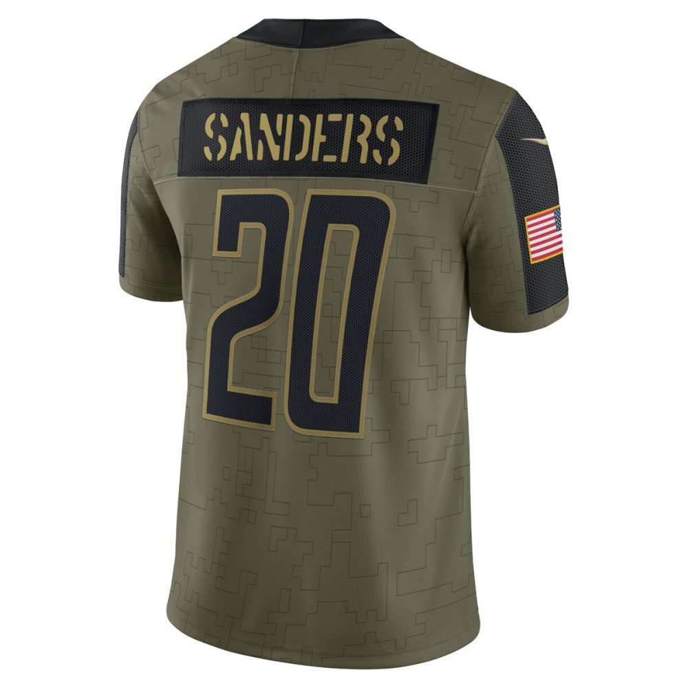 Barry Sanders Detroit Lions 2021 Salute To Service Retired Player Limited Jersey - Olive-Pro Kit Vault | Brand New 26/27 Sports Jerseys
