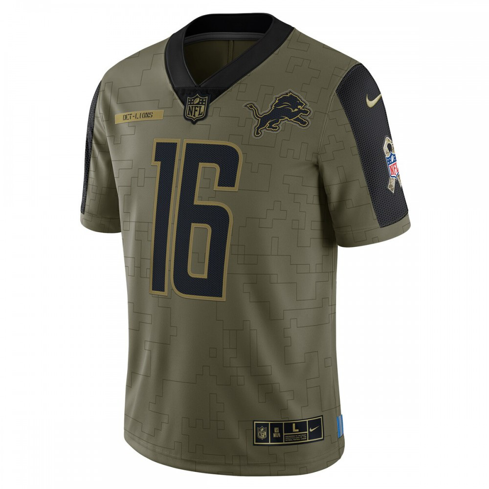 Jared Goff Detroit Lions 2021 Salute To Service Limited Player Jersey - Olive-Pro Kit Vault | Brand New 26/27 Sports Jerseys