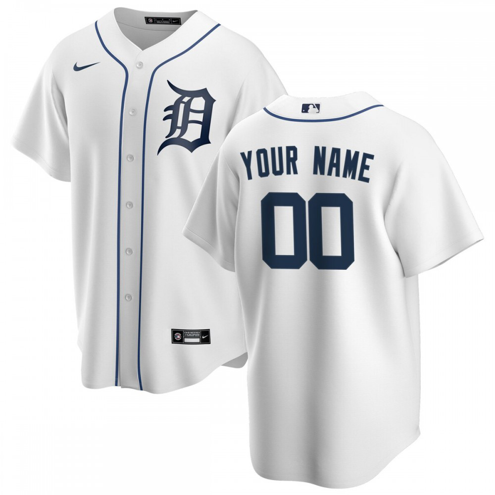 Detroit Tigers Home Replica Custom Jersey - White-Pro Kit Vault | Brand New 26/27 Sports Jerseys