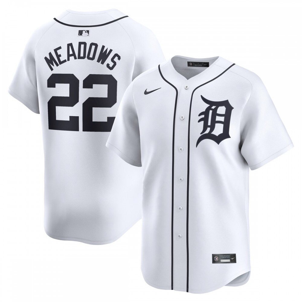 Parker Meadows Detroit Tigers Home Limited Player Jersey - White-Pro Kit Vault | Brand New 26/27 Sports Jerseys