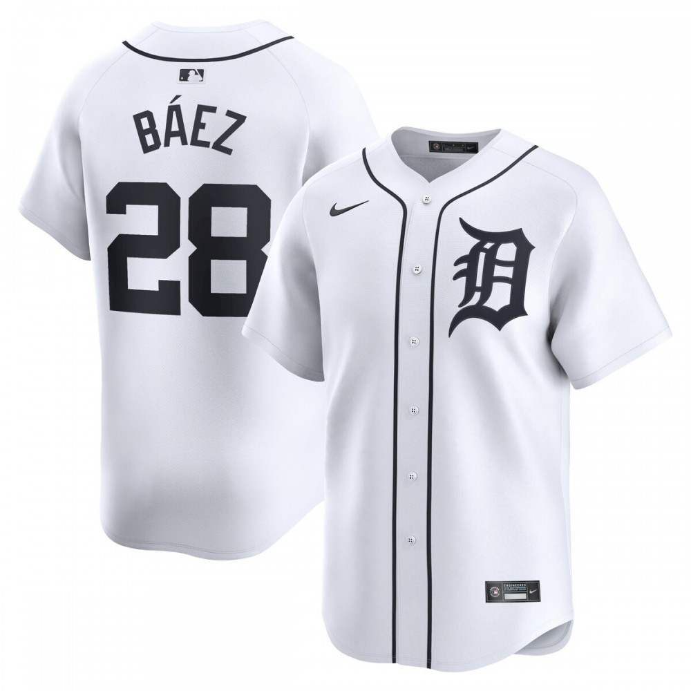 Javier Baez Detroit Tigers Home Limited Player Jersey - White-Pro Kit Vault | Brand New 26/27 Sports Jerseys