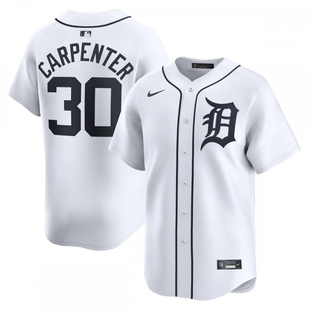 Kerry Carpenter Detroit Tigers Home Limited Player Jersey - White-Pro Kit Vault | Brand New 26/27 Sports Jerseys