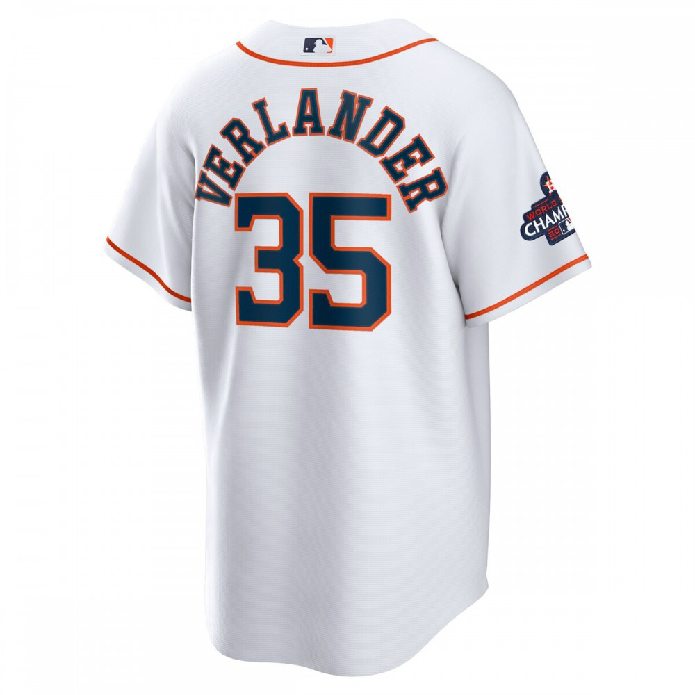 Justin Verlander Houston Astros 2022 World Series Champions Home Replica Jersey - White-Pro Kit Vault | Brand New 26/27 Sports Jerseys