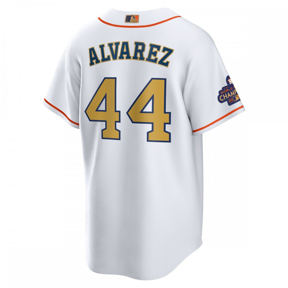 Yordan Alvarez Houston Astros 2023 Gold Collection Replica Player Jersey - White/Gold-Pro Kit Vault | Brand New 26/27 Sports Jerseys