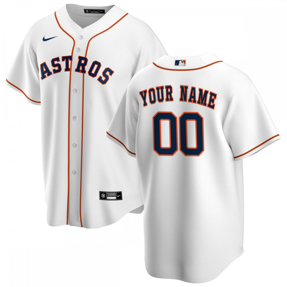 Houston Astros Home Replica Custom Jersey - White-Pro Kit Vault | Brand New 26/27 Sports Jerseys
