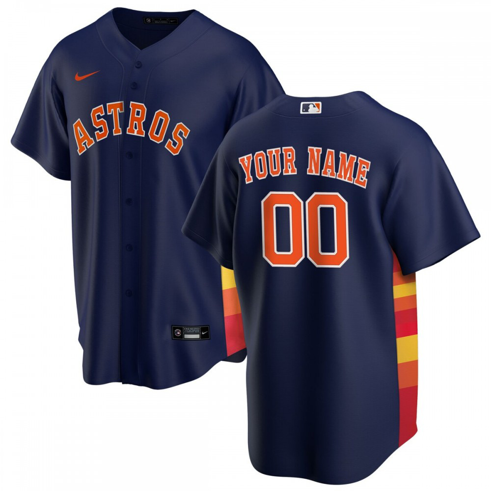 Houston Astros Alternate Replica Custom Jersey - Navy-Pro Kit Vault | Brand New 26/27 Sports Jerseys