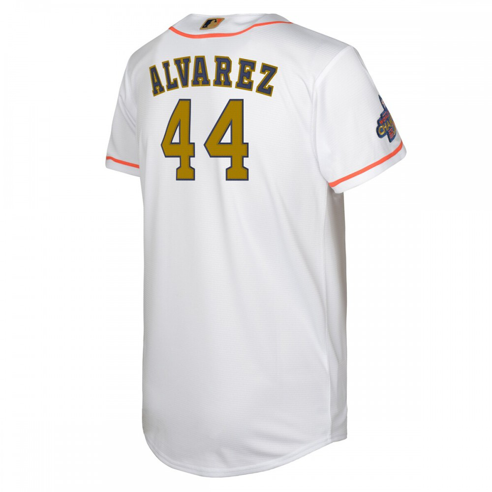 Yordan Alvarez Houston Astros Youth 2023 Gold Collection Replica Player Jersey - White/Gold-Pro Kit Vault | Brand New 26/27 Sports Jerseys
