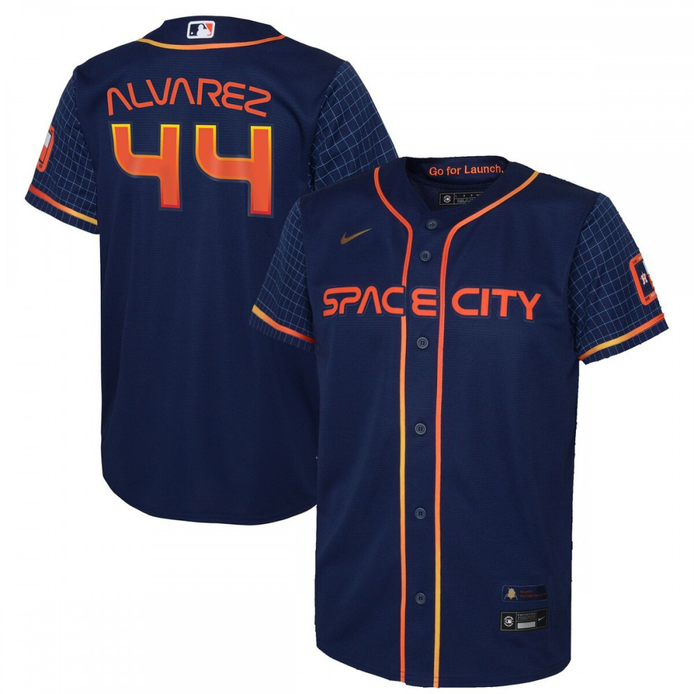 Yordan Alvarez Houston Astros Youth 2022 City Connect Replica Player Jersey - Navy-Pro Kit Vault | Brand New 26/27 Sports Jerseys