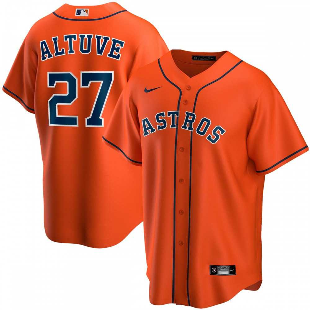 Jose Altuve Houston Astros Youth Alternate Replica Player Jersey - Orange-Pro Kit Vault | Brand New 26/27 Sports Jerseys