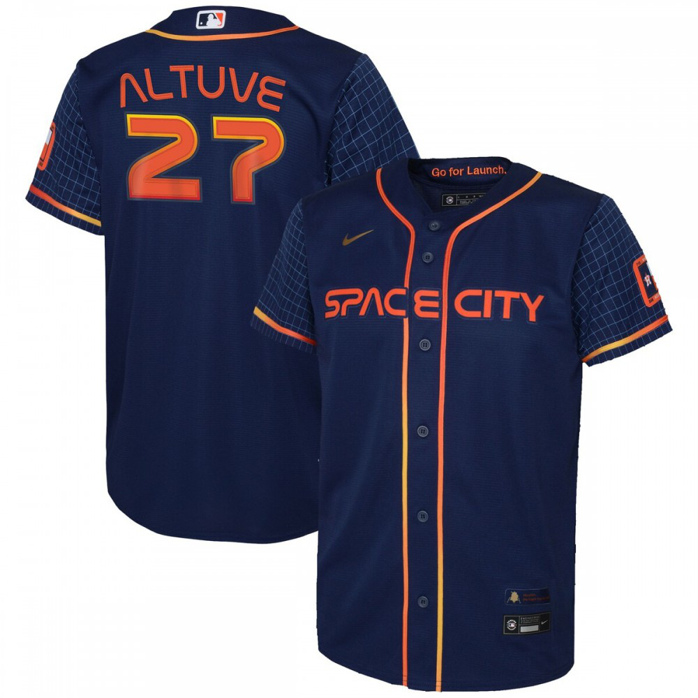 Jose Altuve Houston Astros Youth 2022 City Connect Replica Player Jersey - Navy-Pro Kit Vault | Brand New 26/27 Sports Jerseys