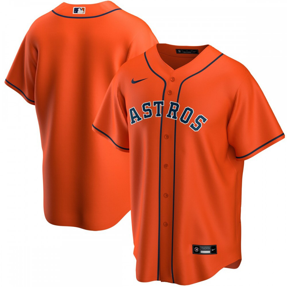 Houston Astros Youth Alternate Replica Team Jersey - Orange-Pro Kit Vault | Brand New 26/27 Sports Jerseys