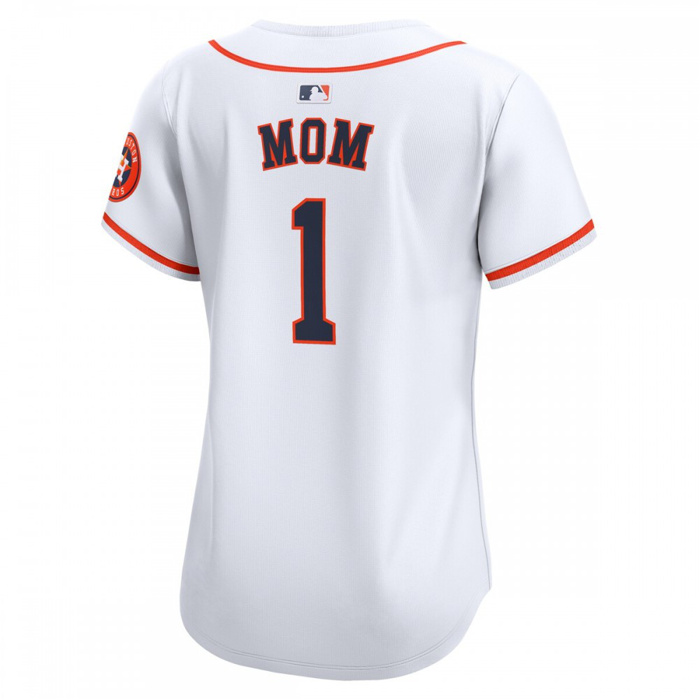 Houston Astros Women's #1 Mom Home Limited Jersey - White-Pro Kit Vault | Brand New 26/27 Sports Jerseys