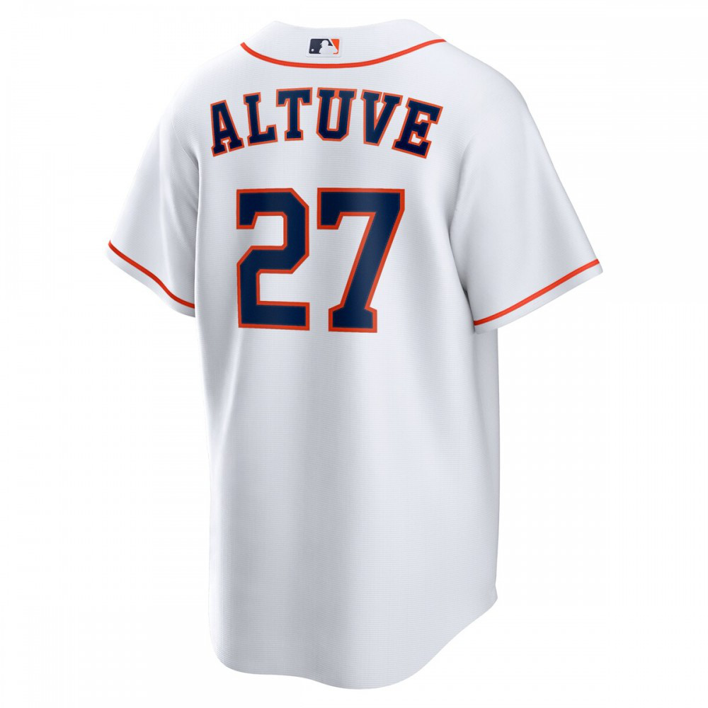 Jose Altuve Houston Astros Home Replica Player Name Jersey - White-Pro Kit Vault | Brand New 26/27 Sports Jerseys