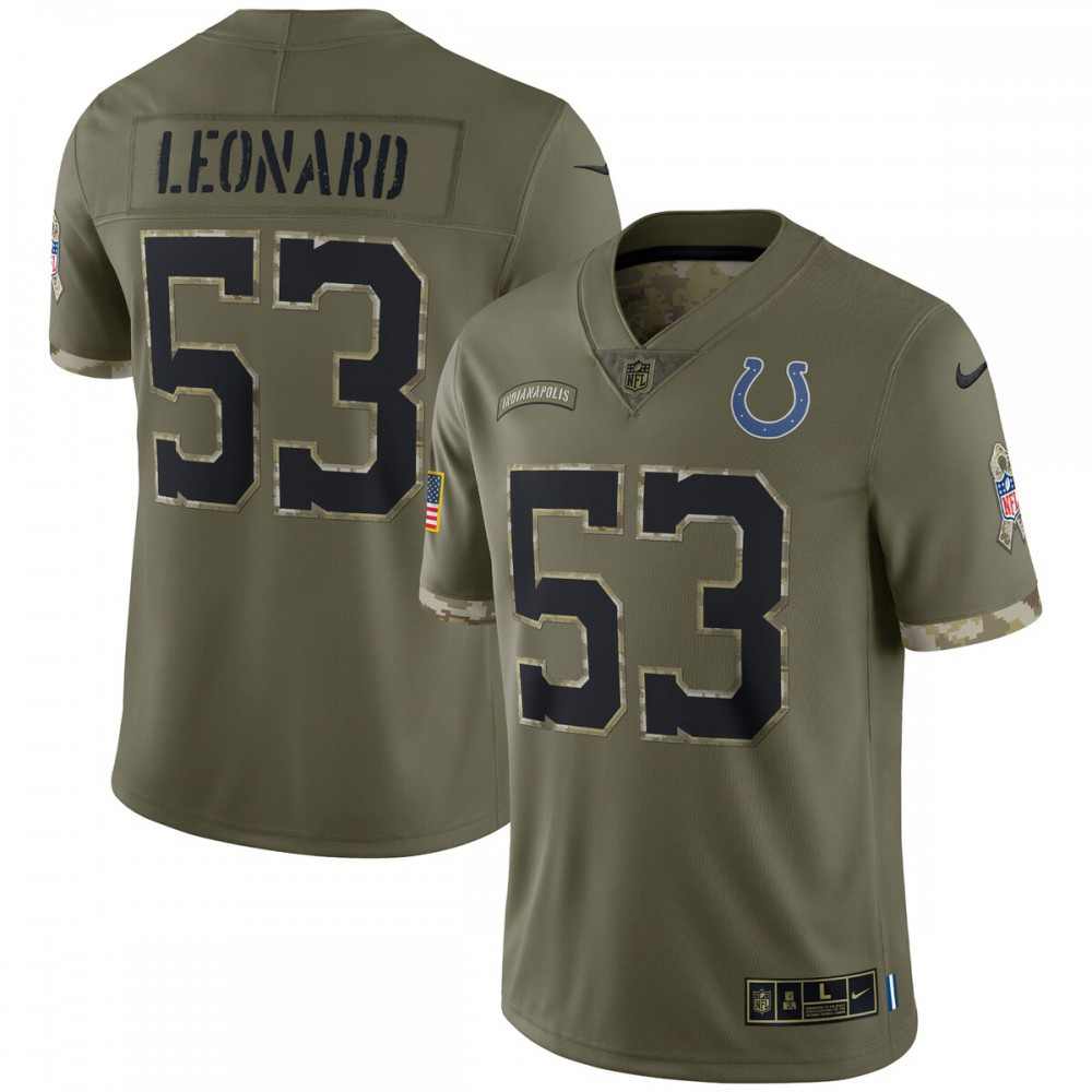 Shaquille Leonard Indianapolis Colts 2022 Salute To Service Limited Jersey - Olive-Pro Kit Vault | Brand New 26/27 Sports Jerseys