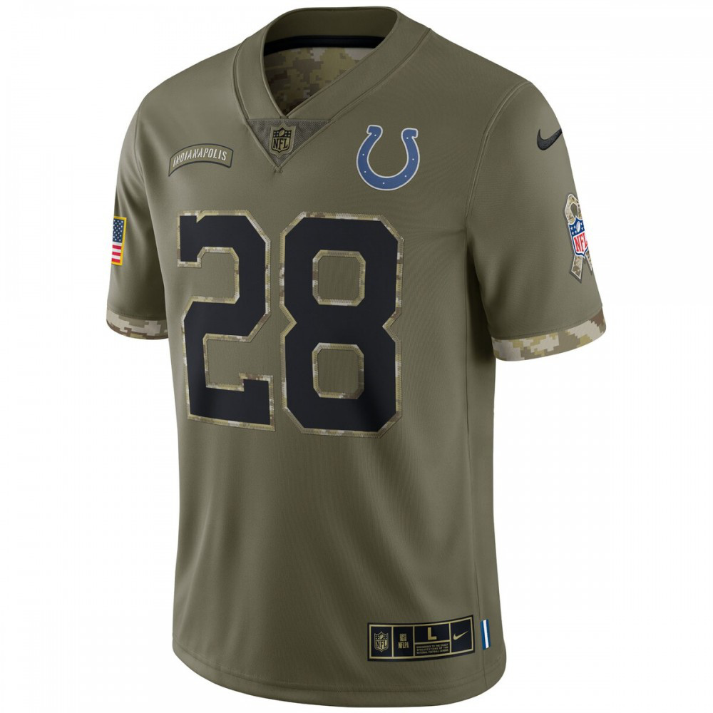 Jonathan Taylor Indianapolis Colts 2022 Salute To Service Limited Jersey - Olive-Pro Kit Vault | Brand New 26/27 Sports Jerseys