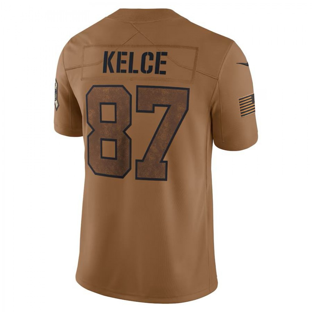 Travis Kelce Kansas City Chiefs 2023 Salute To Service Limited Jersey - Brown-Pro Kit Vault | Brand New 26/27 Sports Jerseys