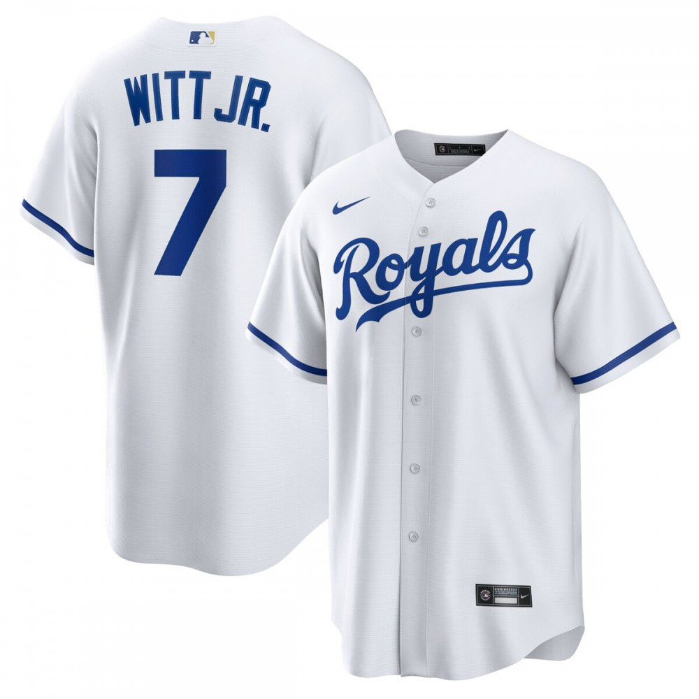 Bobby Witt Jr. Kansas City Royals Home Replica Player Jersey - White-Pro Kit Vault | Brand New 26/27 Sports Jerseys