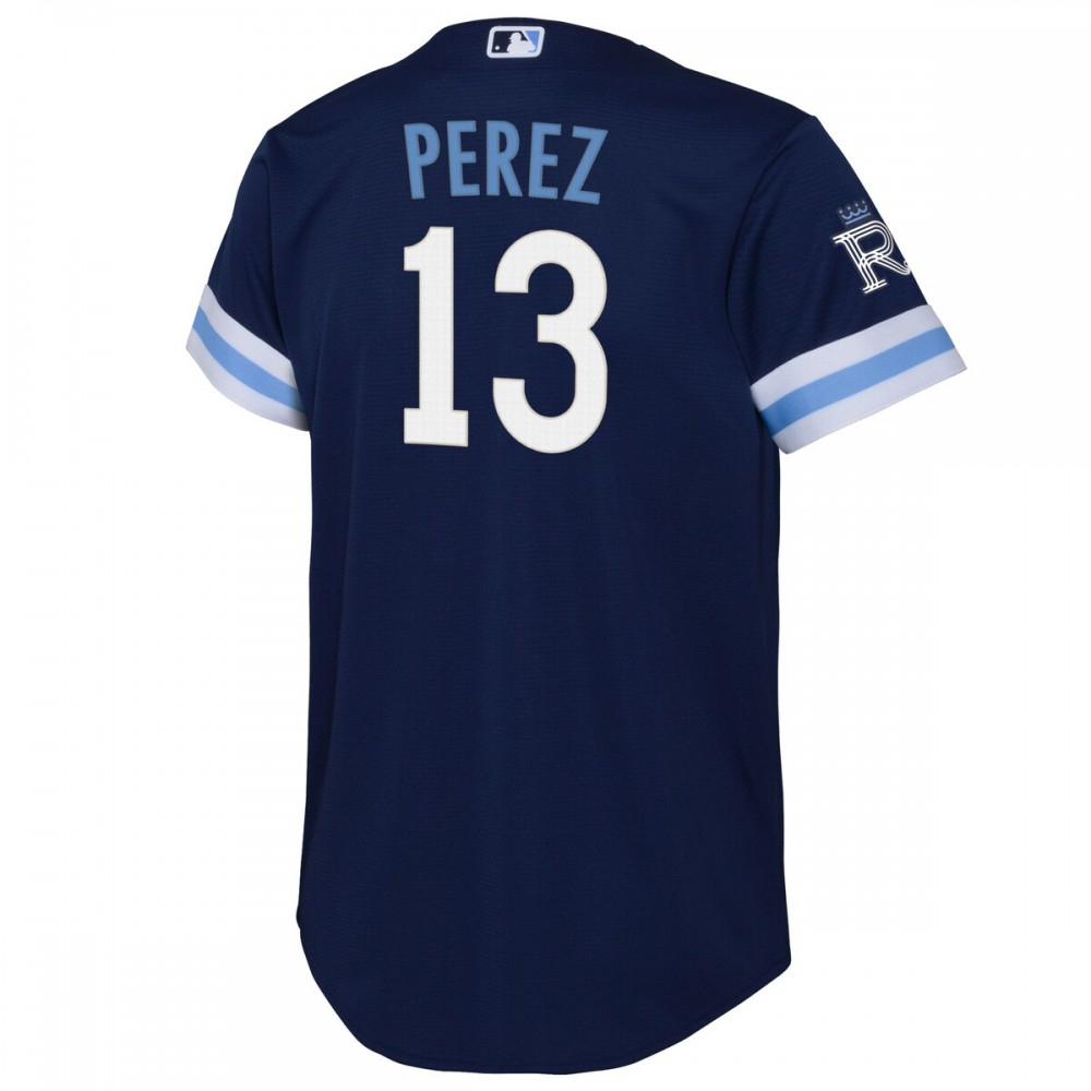Salvador Perez Kansas City Royals Youth 2022 City Connect Replica Player Jersey - Navy-Pro Kit Vault | Brand New 26/27 Sports Jerseys