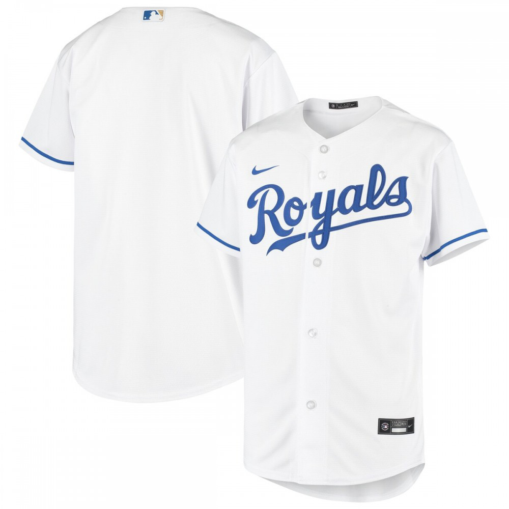 Kansas City Royals Youth Home Replica Team Jersey - White-Pro Kit Vault | Brand New 26/27 Sports Jerseys
