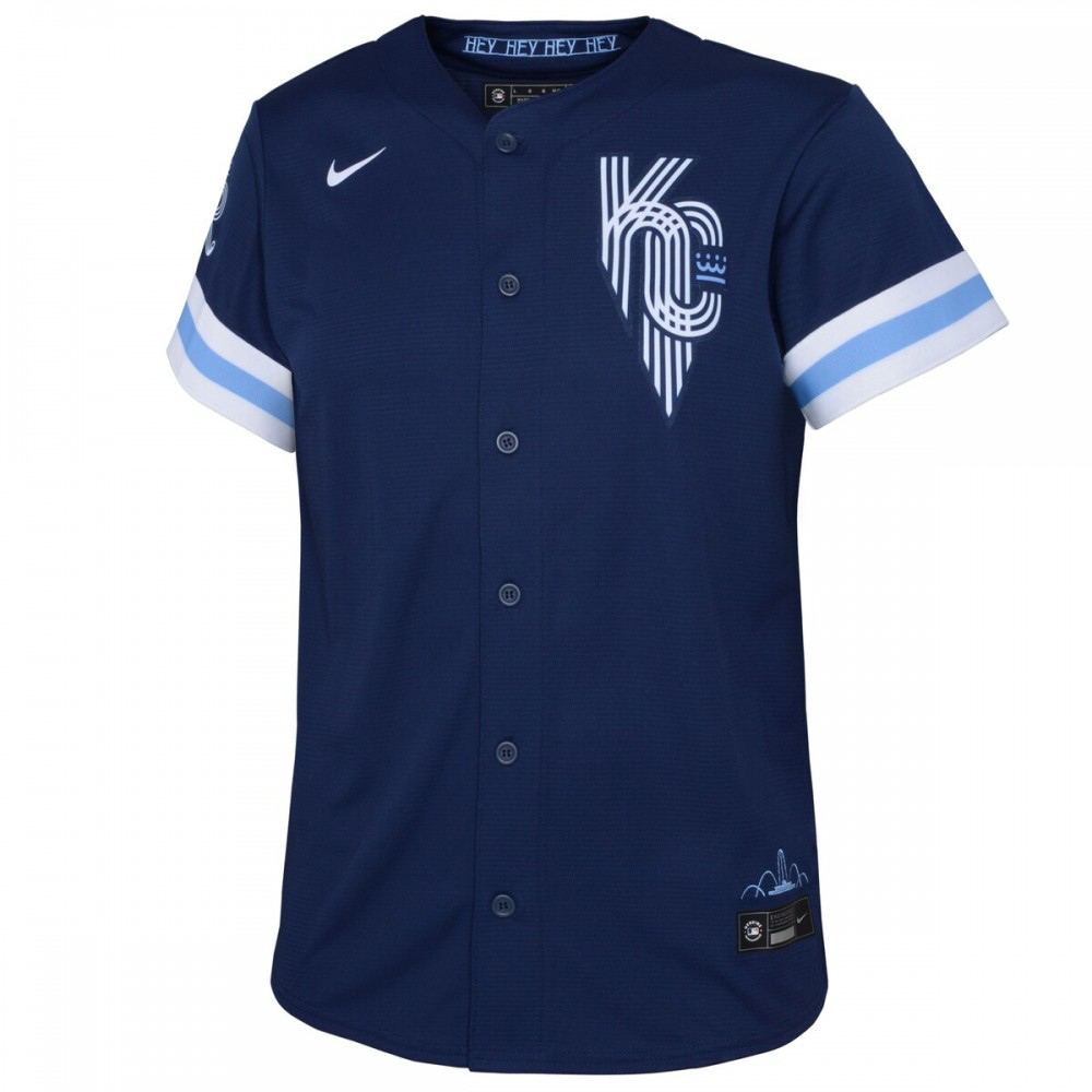 Salvador Perez Kansas City Royals Youth 2022 City Connect Replica Player Jersey - Navy-Pro Kit Vault | Brand New 26/27 Sports Jerseys