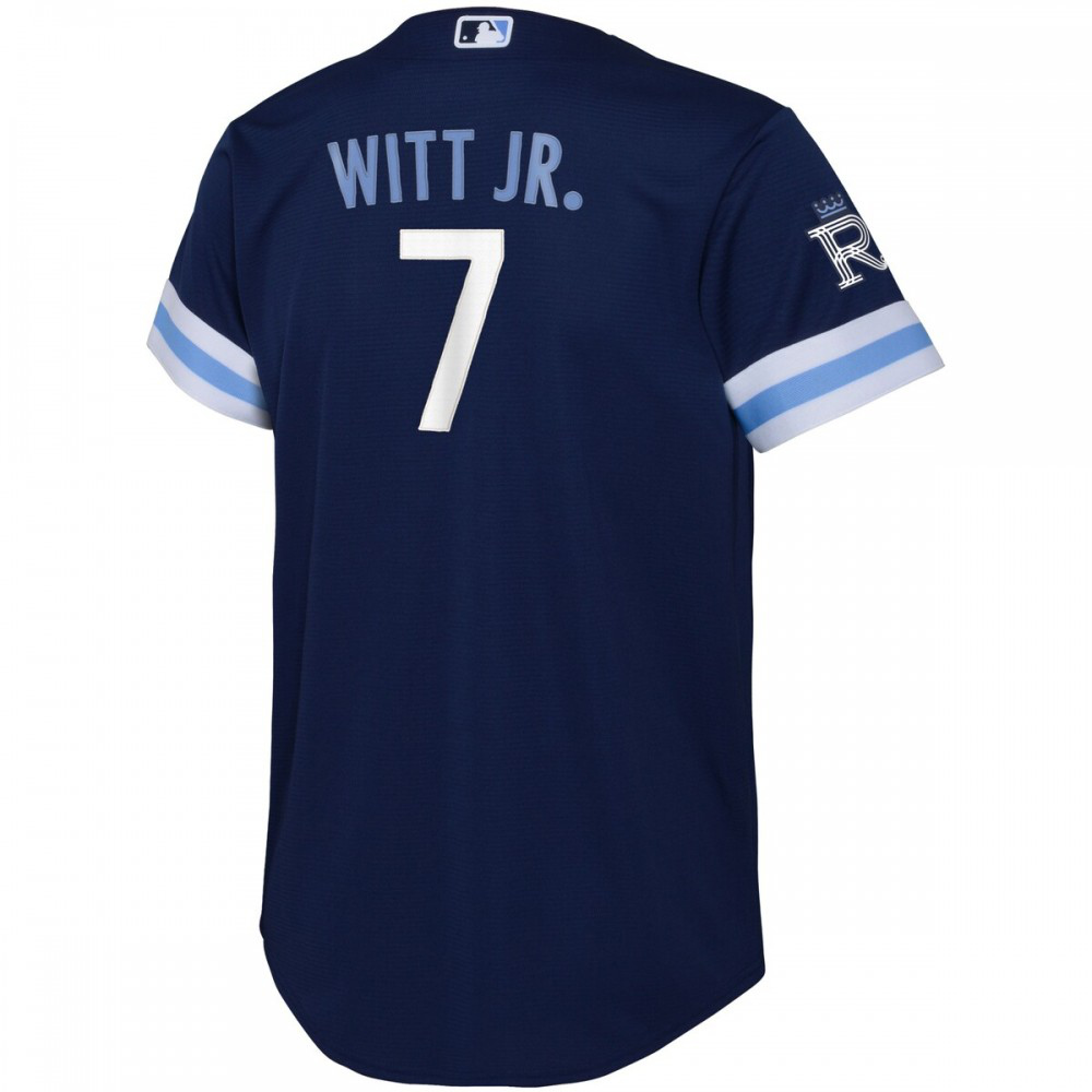 Bobby Witt Jr. Kansas City Royals Youth 2022 City Connect Replica Player Jersey - Navy-Pro Kit Vault | Brand New 26/27 Sports Jerseys