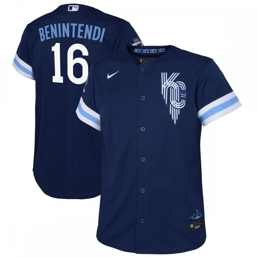 Andrew Benintendi Kansas City Royals Youth 2022 City Connect Replica Player Jersey - Navy-Pro Kit Vault | Brand New 26/27 Sports Jerseys