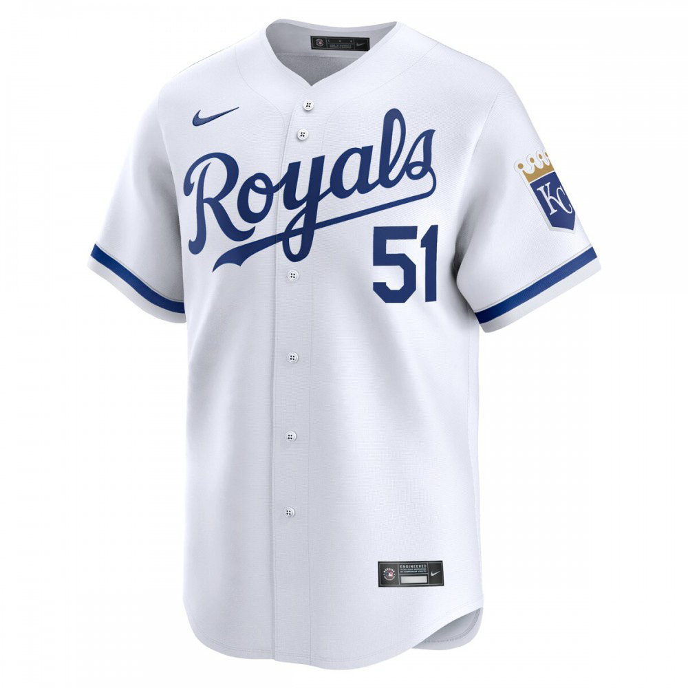 Brady Singer Kansas City Royals Home Limited Player Jersey - White-Pro Kit Vault | Brand New 26/27 Sports Jerseys