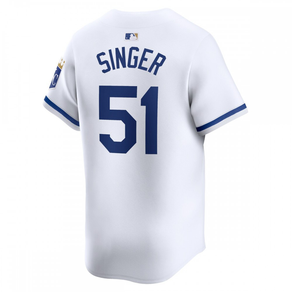 Brady Singer Kansas City Royals Home Limited Player Jersey - White-Pro Kit Vault | Brand New 26/27 Sports Jerseys