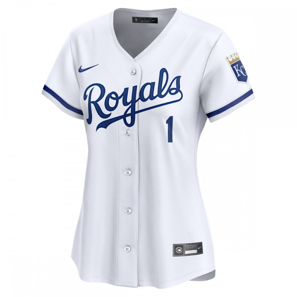 Kansas City Royals Women's #1 Mom Home Limited Jersey - White-Pro Kit Vault | Brand New 26/27 Sports Jerseys